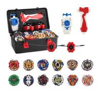 Bayblades Burst Turbo Set, WDKXCN 12 in 1 Bayblade Trottola Set, 4D Burst Peonzas, Metal Fusion con Caja, Navidad Cumpleaños Regalo de Año Nuevo