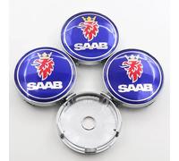 BayDe 4 pcs Acrílico/ABS AntióXido Rueda Llantas-Tapas,para SAAB 60mm Rueda Centro Centrales Tapas Prueba Polvo Impermeable Tapacubos