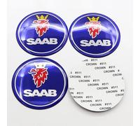 BayDe 4 pcs Acrílico/ABS AntióXido Rueda Llantas-Tapas,para SAAB 65mm Rueda Centro Centrales Tapas Prueba Polvo Impermeable Tapacubos