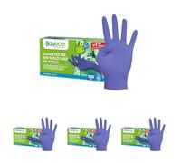 Bayeco - Guantes de un solo uso de Nitrilo - Color Azul - Ambidiestros - Terminación bordillo enrollado - Dedos texturizados para mejor agarre - Pack dispensador de 100 unidades - Talla M
