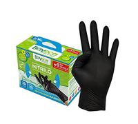 Bayeco - Guantes de un solo uso de Nitrilo - Color Negro - Ambidiestros - Dedos texturizados para mejor agarre - Terminación bordillo enrollado - Pack dispensador de 20 unidades - Talla M