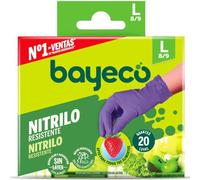 Bayeco Guantes Nitrilo Resistente Morado Talla L 20 uds