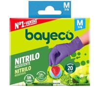 Bayeco Guantes Nitrilo Resistente Morado Talla M 20 uds