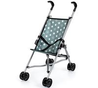 Bayer: Buggy paraguas para paraguas - Stars Green & White - Accesorio para muecas de hasta 18 """" Diseo plegable Cinturn de seguridad para nios To