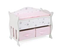 Bayer Chic 2000 506 95 - Cambiador para muñecas con 3 Compartimentos de Almacenamiento, 3 años a 8 años, Estrellas Grises