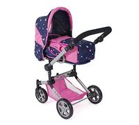 Bayer Chic 2000 587-33 Jara - Cochecito de muñecas 2 en 1 para niños de 4 a 8 años, Mariposa, Color Rosa Marino