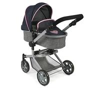 Bayer Chic 2000-59526 - Cochecito de muñecas Mika, 2 en 1 para niños de 4 a 8 años, Color Gris Marino, 47 cm-80 cm