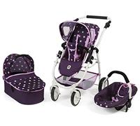 Bayer Chic 2000 637 71 Emotion - Cochecito para muñecas 3 en 1 All In (67 x 43 x 77 cm), color lila