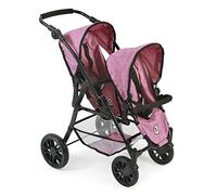 Bayer Chic 2000 691 70 Buggy Tándem para muñecas TWINNY, Jeans rosa