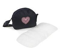 Bayer Chic 2000 853-26 Bolso Cambiador para muñecas, Accesorio para muñecas, Color Rosa, Gris Jaspeado, Azul Marino