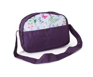 Bayer Chic 2000 853-73 Bolso cambiador para muñecas, bolsa de pañales, accesorios para muñecas, bolso de muñecas, flores moradas