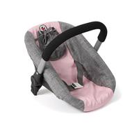 Bayer Chic 2000 - Asiento de coche para muñecas con adaptador para cochecito de muñecas, camilla de muñecas, accesorios para muñecas, color gris y rosa