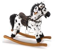Bayer Chic 2000 Caballo Balancín Carlotta | Peluche con Sonido y Madera | Caballo balancín de peluche con sonidos de galope y relincho. Estructura robusta de madera, estribos y asideros seguros.