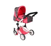 Bayer Chic 2000 Carrito 3 en 1 Jara - Mariposa Coral - Plegable - Mango Ajustable en Altura 47 - 78 cm - Bolsa de Transporte - Muñecas de hasta 52 cm, 4-8 J.