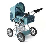 Bayer Chic 2000® Cochecito 3 en 1 para muñecas Leni - Estrellas Turquesa - Plegable, Mango Regulable en Altura 43 - 67 cm, Bolsa de Transporte - muñecas de hasta 46 cm, a Partir de 3 años