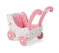 Bayer Chic 2000 - Cochecito de Madera para muñecas de hasta un tamaño de 54 cm, Estrellas Rosas