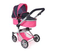 Bayer Chic 2000 - Cochecito de muñeca Mika, Cochecito Combinado 2 en 1 para niños de 4 a 8 años, Cochecito para muñecas de hasta 52 cm, Confeti Rosa