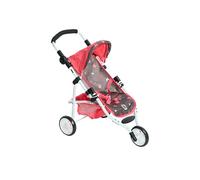 Bayer Chic 2000® Cochecito de muñecas Lola - Mariposa Coral - Silla de Paseo Plegable - Asa Ajustable en Altura de 33-62 cm - Triciclo para muñecas - para muñecas de hasta 50 cm - 3-6 años.
