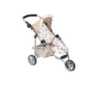 Bayer Chic 2000 Cochecito de muñecas Lola - Ositos Beige - Cochecito plegable - Mango regulable en altura 33 - 62 cm - 3 ruedas Jogger - Muñecas de hasta 50 cm - 3 - 6 años