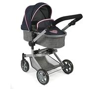 Bayer Chic 2000 - Cochecito de muñecas Mika, 2 en 1 para niños de 4 a 8 años, Color Gris y Azul Marino