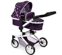 Bayer Chic 2000 - Cochecito de muñecas Mika, 2 en 1 para niños de 4 a 8 años, Estrellas moradas