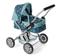 Bayer Chic 2000® Cochecito Smarty - Estrellas Turquesa - Plegable - con Capota, Bolsa, cojín y Manta - Altura del Mango 56 cm - para niños a Partir de 2 años