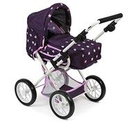 Bayer Chic 2000 - Cochecito para muñecas Leni, 2 en 1 con Bolsa de Transporte extraíble, diseño de Estrellas, Color Lila