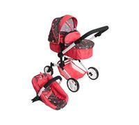 Bayer Chic 2000® Cochecito para muñecas Linus 3 en 1, Plegable, Mango Regulable en Altura de 47 - 78 cm, con Asiento de Coche, muñecas de hasta 52 cm, 4-8 J.