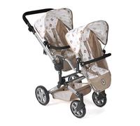 Bayer Chic 2000® Cochecito para muñecas Linus Duo - Osos Beige - Cochecito Doble Plegable - Mango Ajustable 50 - 82 cm - Muñecas de hasta 50 cm - 4-8 años