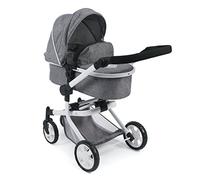 Bayer Chic 2000 - Cochecito para muñecas Mika, 2 en 1, para niños de 4 a 8 años, Color Gris Vaquero, 73 x 41 x 82 cm