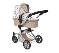 Bayer Chic 2000 - Cochecito para muñecas Mika, Cochecito Combinado 2 en 1 para niños de 4 a 8 años, Cochecito para muñecas de hasta 52 cm, Ositos Beige