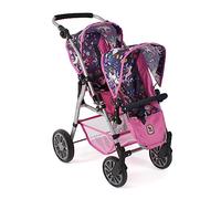 Bayer Chic 2000 - Cochecito para muñecas Twinny, Cochecito Doble para Dos muñecas, Cochecito Gemelo para niños de 4 a 8 años, Unicornio, Rosa Marino, 691-43