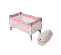 Bayer Chic 2000 - Cuna de Viaje para muñecas de hasta 48 cm, Cama de muñecas, Cama de Viaje, Muebles para muñecas, Mariposas, Color Rosa