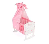 Bayer Chic 2000 - Cuna para muñecas de hasta 46 cm, Cama de muñecas, Muebles de muñecas, Estrellas Rosas, 31 x 50 x 72 cm