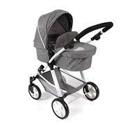 Bayer Chic 2000-Nele-Cochecito 2 en 1 para muñecas de hasta 50 cm, Color Vaqueros Gris, 45cm-84cm (568 76)