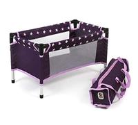 Bayer Chic 2000-Puppen-Reisebett, Puppenbett für Puppen bis Cuna de Viaje para muñecas de hasta 50 cm, Color Estrellas púrpura, Klein (652 71)