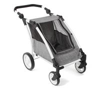 Bayer Chic 2000® Roadster - Camioneta para muñecas de Color Gris, Mango Ajustable de 33 a 71 cm, Estructura Moderna, para Dos muñecas de hasta 46 cm, 3-8 años
