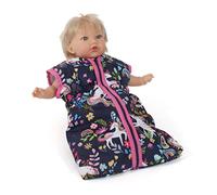 Bayer Chic 2000-Saco de Dormir 55 cm, para muñecas, Color Unicornio, Azul Marino (792-43)