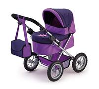 Bayer Design 13012AA Cochecito de Muñecas Trendy, carrito para muñecas, bolsa, ajustable, plegable