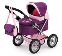 Bayer Design 13057Aa, Cochecito, Carro Muñecas Trendy, Combolsa, Ajustable, Plegable, Ciruela, Rosa, Mariposa, Color, Lila (13057)