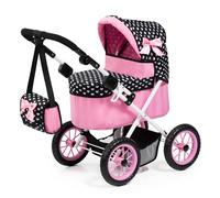 Bayer Design 13060AA Cochecito de Muñecas Trendy, Carrito para muñecas, Bolsa, Ajustable, Plegable