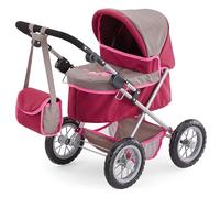 Bayer Design 13078 - Cochecito Muñecas Trendy Royal, Color gris, burdeos, 68cm