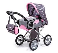 Bayer Design 13666Aa City Star - Cochecito Para Muñecas de Hasta 46 cm, Plegable, Combolsa, Moderno, Color Gris/Rosa Con Hada, Ajustable Entre 30 y 65 cm