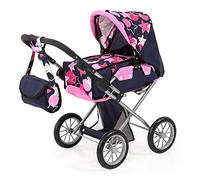 Bayer Design 13669AA, Cochecito de muñecas City Star, Ajustable, Plegable, transformable, 3 a 6 años, Rosa, Azul, Estrellas