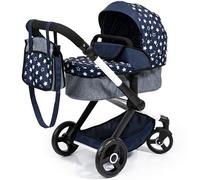 Bayer Design 17015AA Cochecito de muñeca Combi Xeo, Carro para muñecos, Bolsa, Convertible, Regulable en Altura