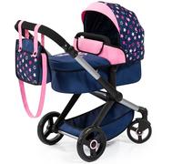 Bayer Design 17016AA Cochecito de muñeca Combi Xeo, Carro para muñecos, Bolsa, Convertible, Regulable en Altura