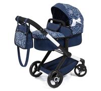 Bayer Design 17073AB Cochecito de muñeca Combi Xeo, Carro para muñecos, Bolsa, Convertible, Regulable en Altura