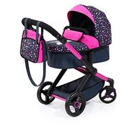Bayer Design 17080AA Cochecito de muñeca Combi Xeo, Carro para muñecos, Bolsa, Convertible, Regulable en Altura