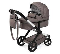 Bayer Design 17086AB Cochecito de muñeca Combi Xeo, Carro para muñecos, Bolsa, Convertible, Regulable en Altura