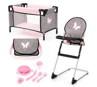 Bayer Design 61733AB Trona para muñecas, Cama para muñecas, Bolsa, Chupete, Accesorios para muñecas